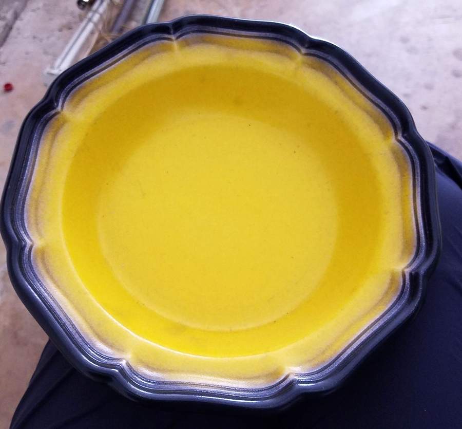Pewter Yellow Rim Soup Bowl by Mikasa-1