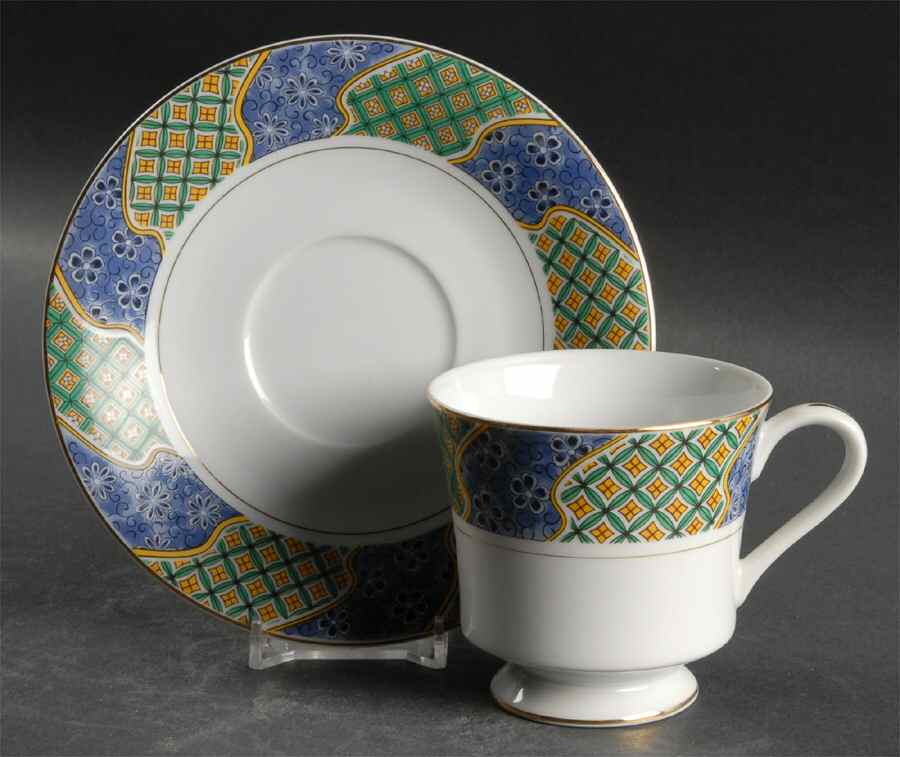 Phoenix Footed Cup & Saucer Set by Mikasa-1