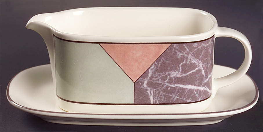 Piazza Gravy Boat & Underplate (Relish/Butter) by Mikasa-1
