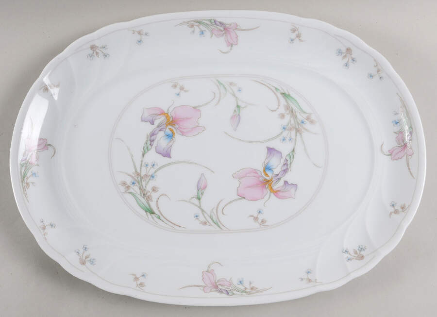 Pink Beauty 14" Oval Serving Platter by Mikasa-1
