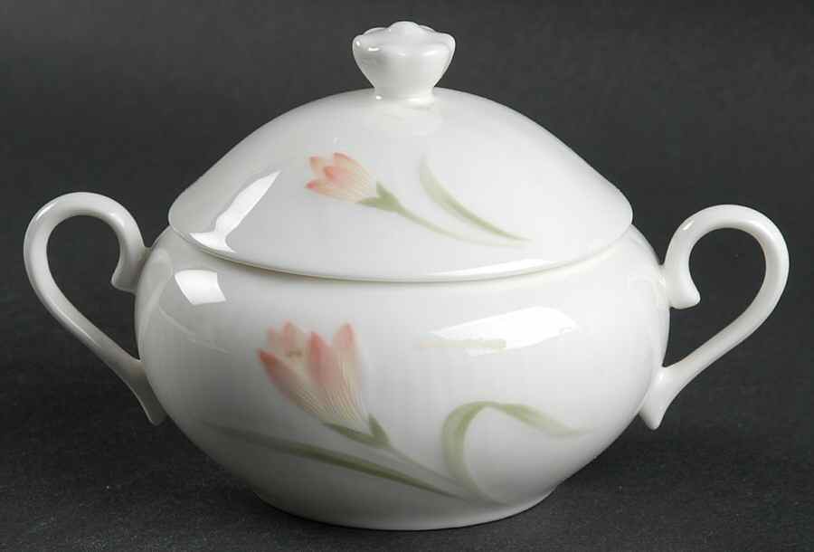 Pink Crocus Sugar Bowl & Lid by Mikasa-1