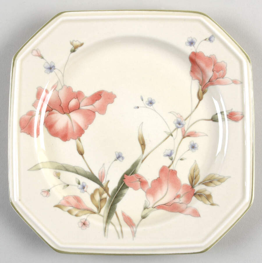 Pink Iris Bread & Butter Plate by Mikasa-1