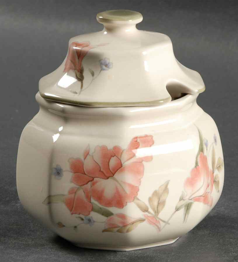 Pink Iris Sugar Bowl & Lid by Mikasa-1