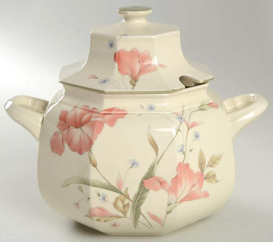 Pink Iris Tureen &  Lid by Mikasa-1