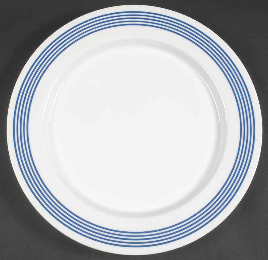 Pinstripe Blue 12" Chop Plate (Round Platter) by Mikasa-1