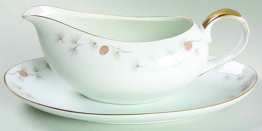 Pine Gravy Boat & Underplate/Relish by Mikasa-1