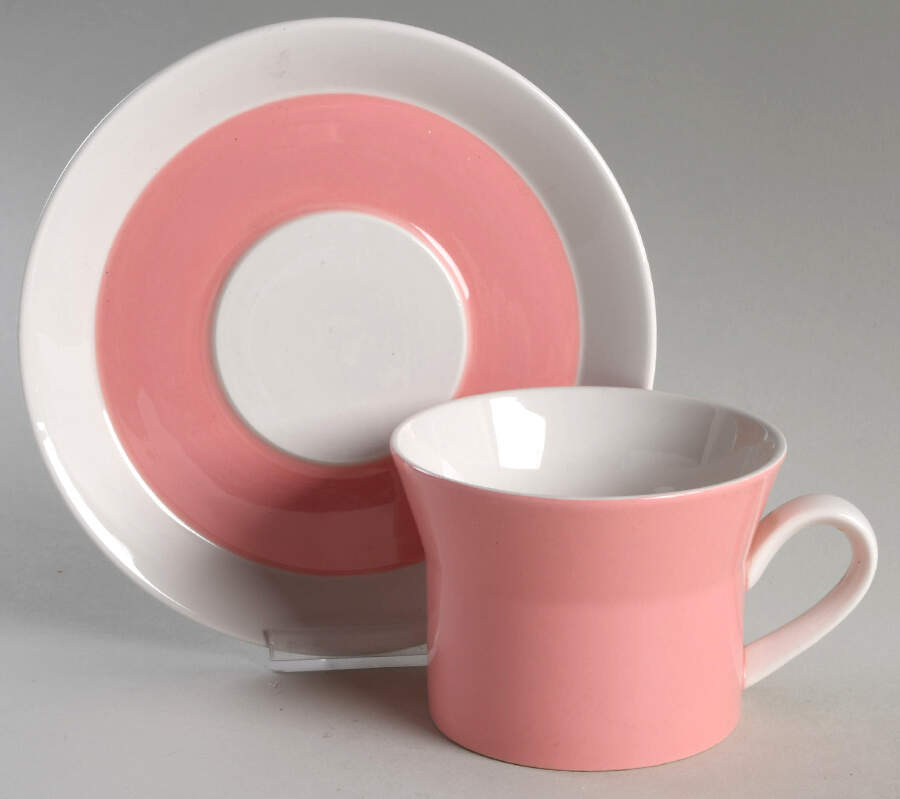 Pink Ribbon Flat Cup & Saucer Set by Mikasa-1