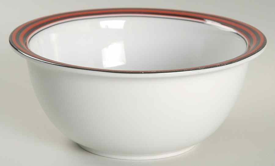 Pipeline Red Rim Cereal Bowl by Mikasa-1