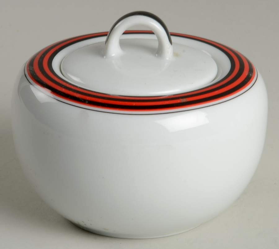 Pipeline Red Sugar Bowl & Lid by Mikasa-1