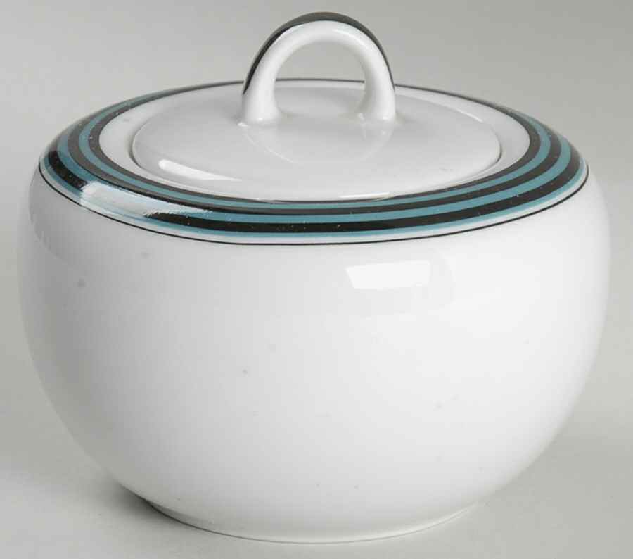 Pipeline Turquoise Sugar Bowl & Lid by Mikasa-1
