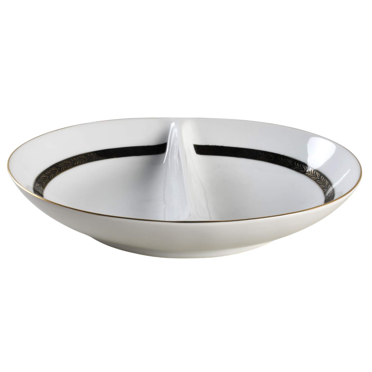 Plaza 10" Oval Divided Vegetable Bowl by Mikasa-1