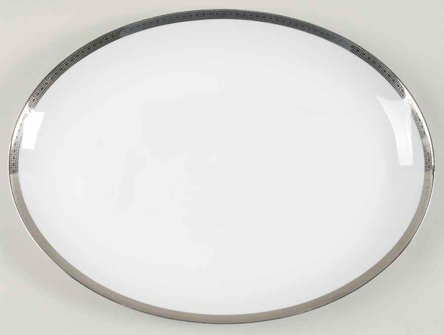 Platina 16" Oval Serving Platter by Mikasa-1