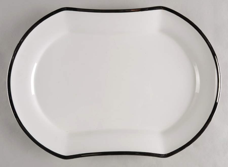 Platinum 14" Oval Serving Platter by Mikasa-1