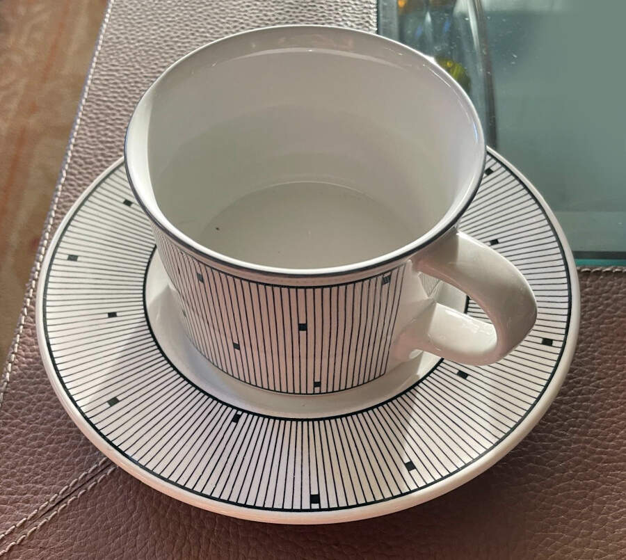 Pleats Black Flat Cup & Saucer Set by Mikasa-1