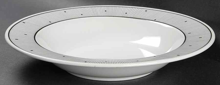 Pleats Black Large Rim Soup Bowl by Mikasa-1