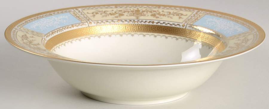 Pompadour Blue (Gold & White Flrs) 9" Round Vegetable Bowl by Mikasa-1