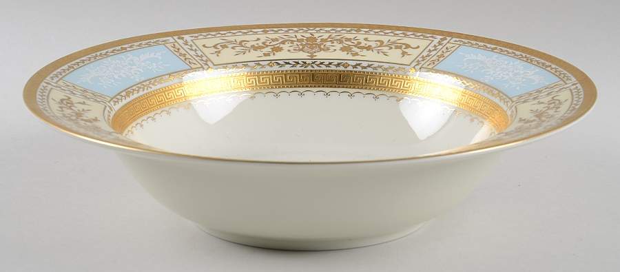 Pompadour Blue (Gold & White Flrs) 10" Round Vegetable Bowl by Mikasa-1