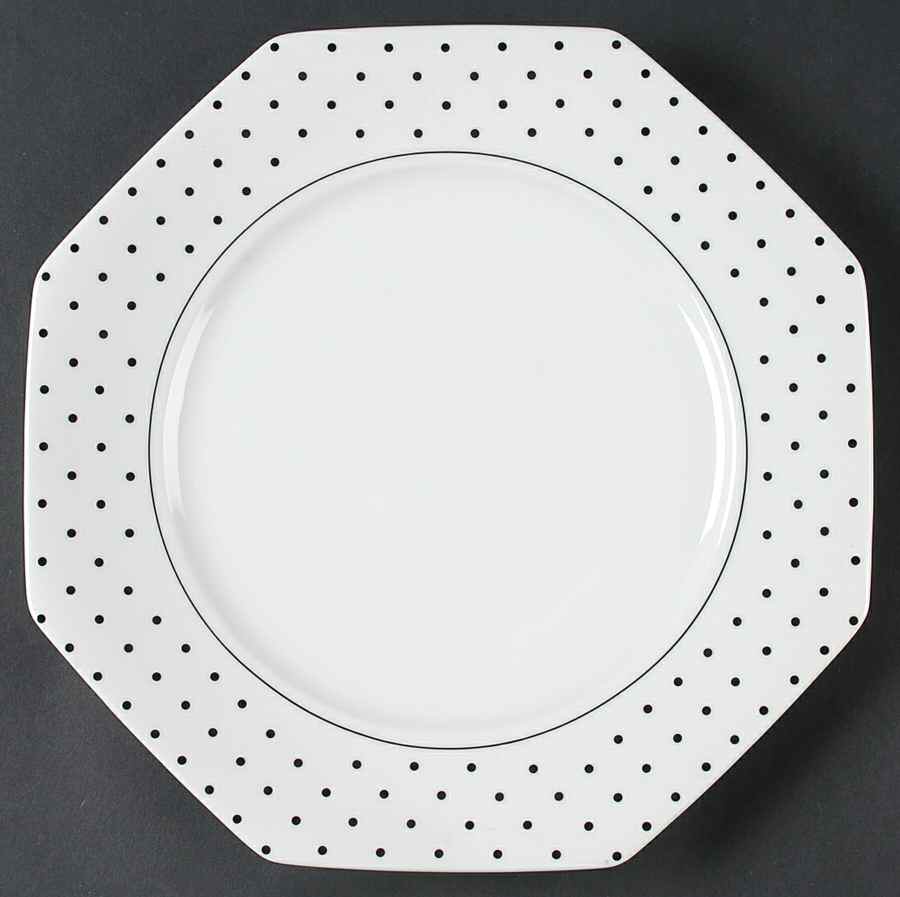 Polka Dots Black 11" Chop Plate (Round Platter) by Mikasa-1