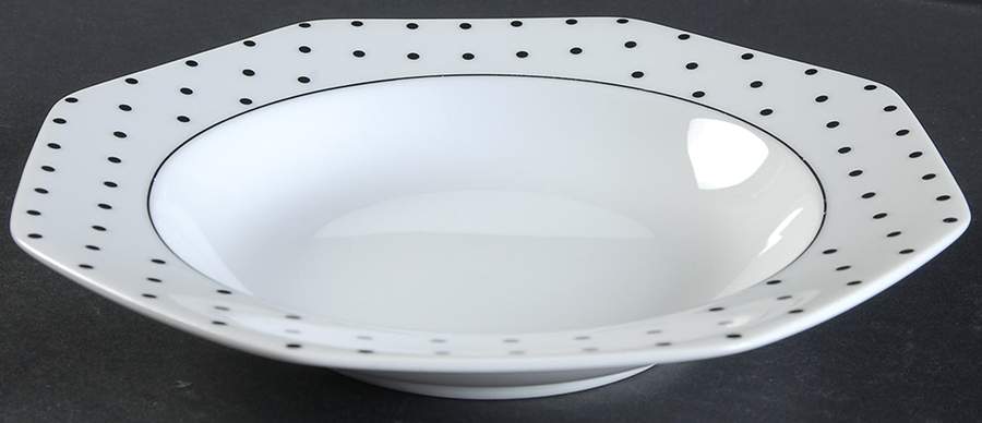 Polka Dots Black Rim Soup Bowl by Mikasa-1
