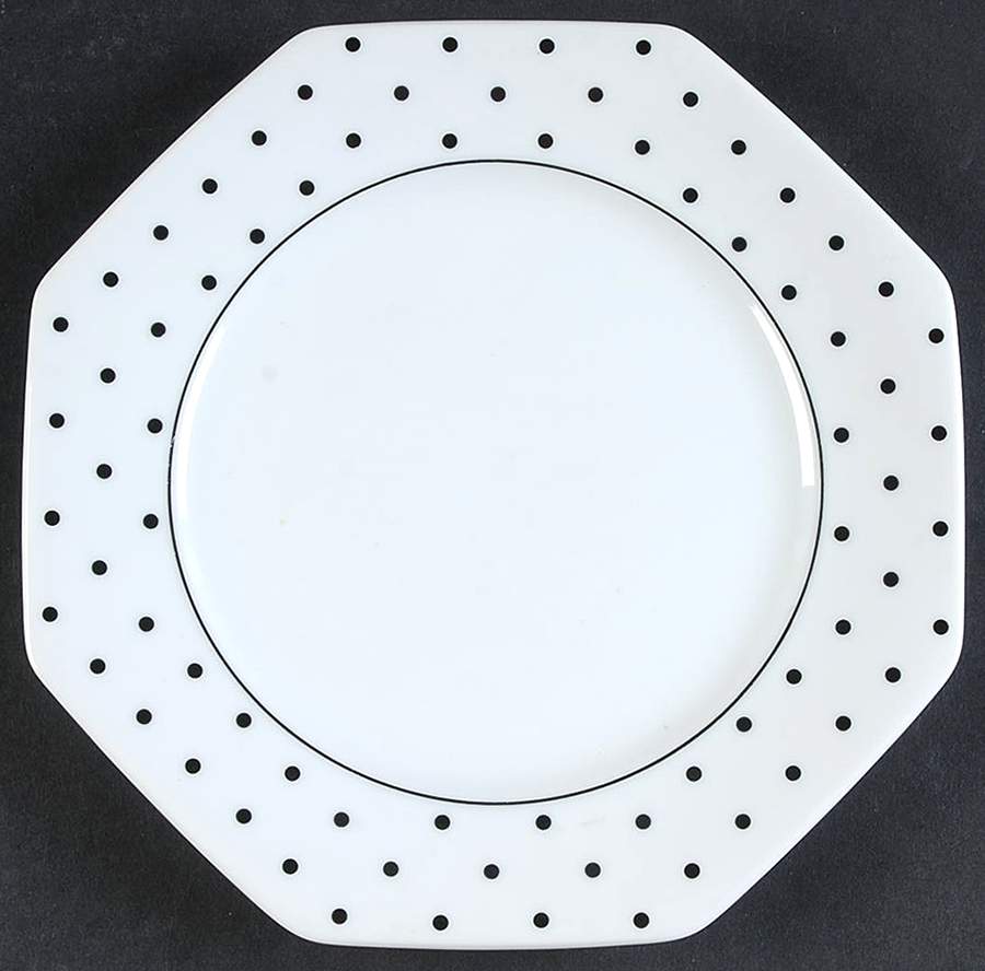 Polka Dots Black Salad Plate by Mikasa-1