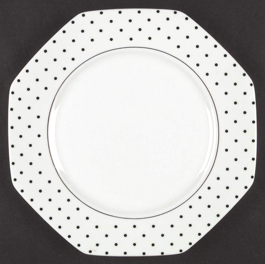 Polka Dots Black Dinner Plate by Mikasa-1