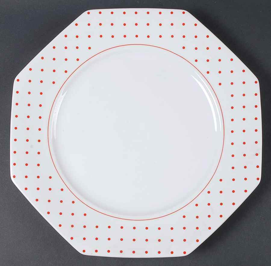 Polka Dots Red 11" Chop Plate (Round Platter) by Mikasa-1