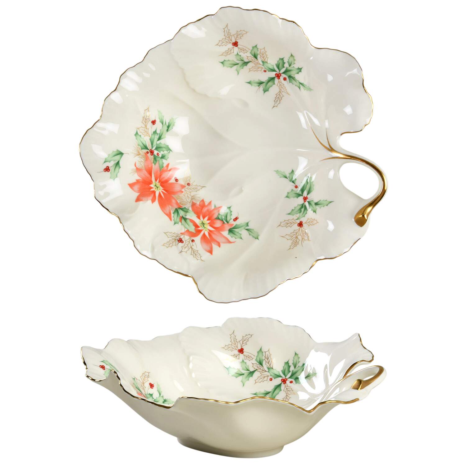 Poinsettia Large Leaf Dish by Mikasa-1