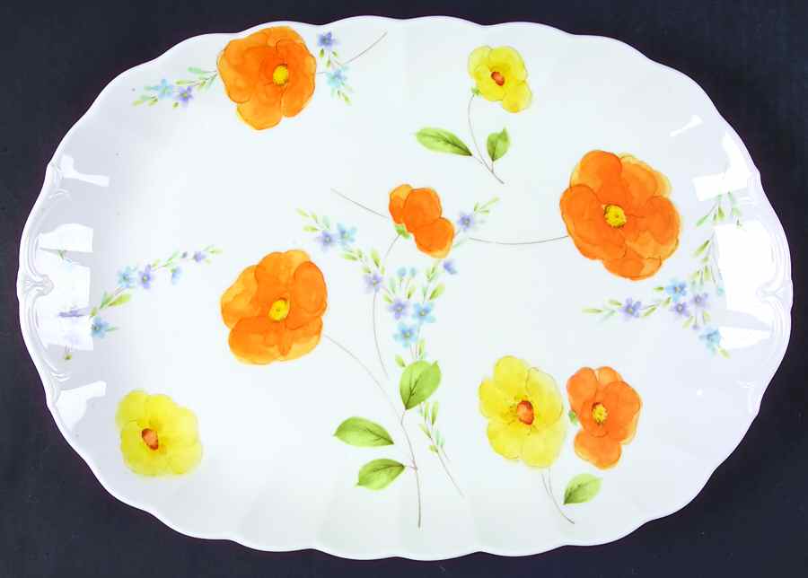 Poppy Love 15" Oval Serving Platter by Mikasa-1