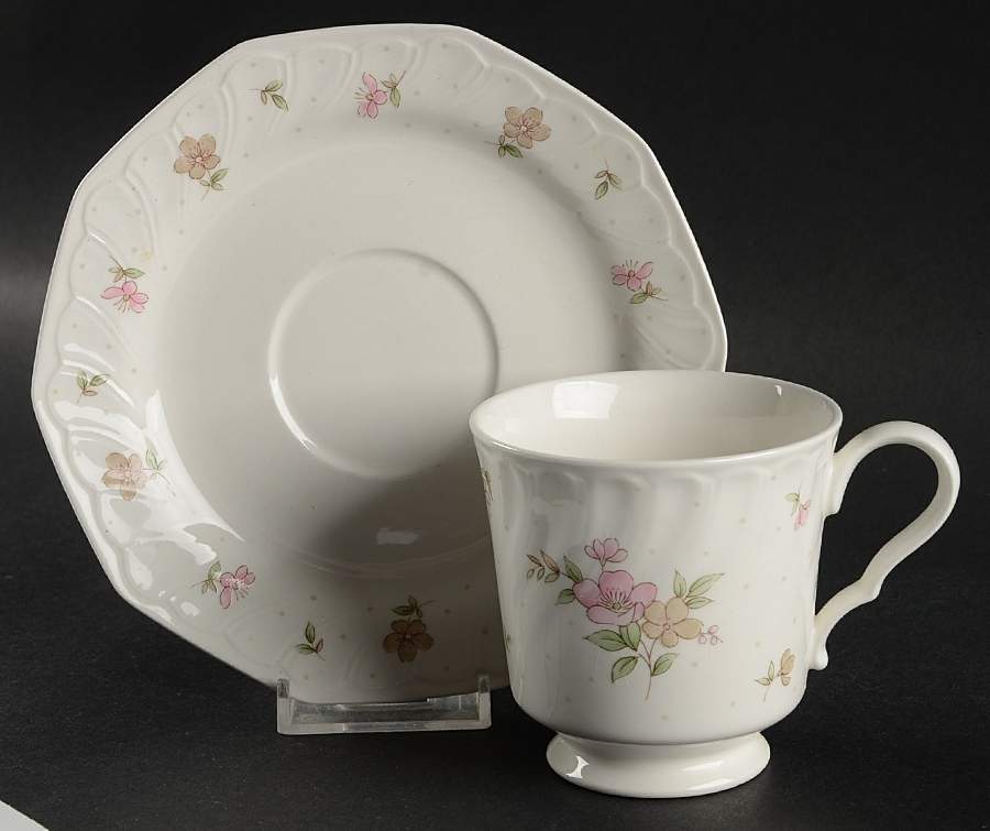 Pollyanna Footed Cup & Saucer Set by Mikasa-1