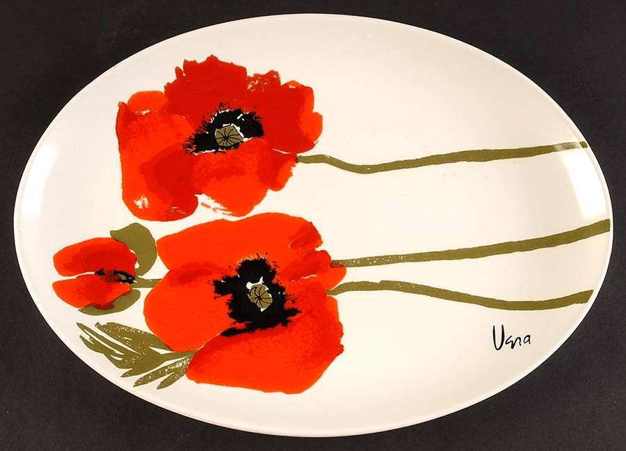 Poppy 14" Oval Serving Platter by Mikasa-1