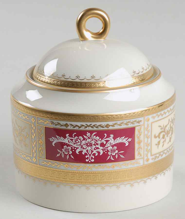 Pompadour Ruby Sugar Bowl & Lid by Mikasa-1