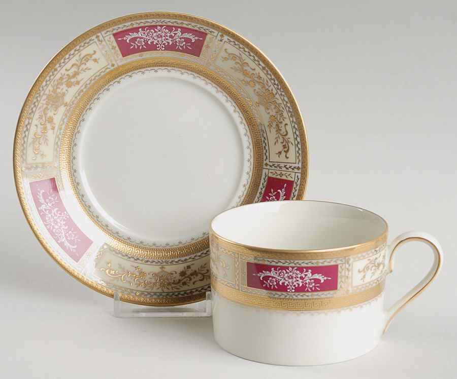 Pompadour Ruby Flat Cup & Saucer Set by Mikasa-1