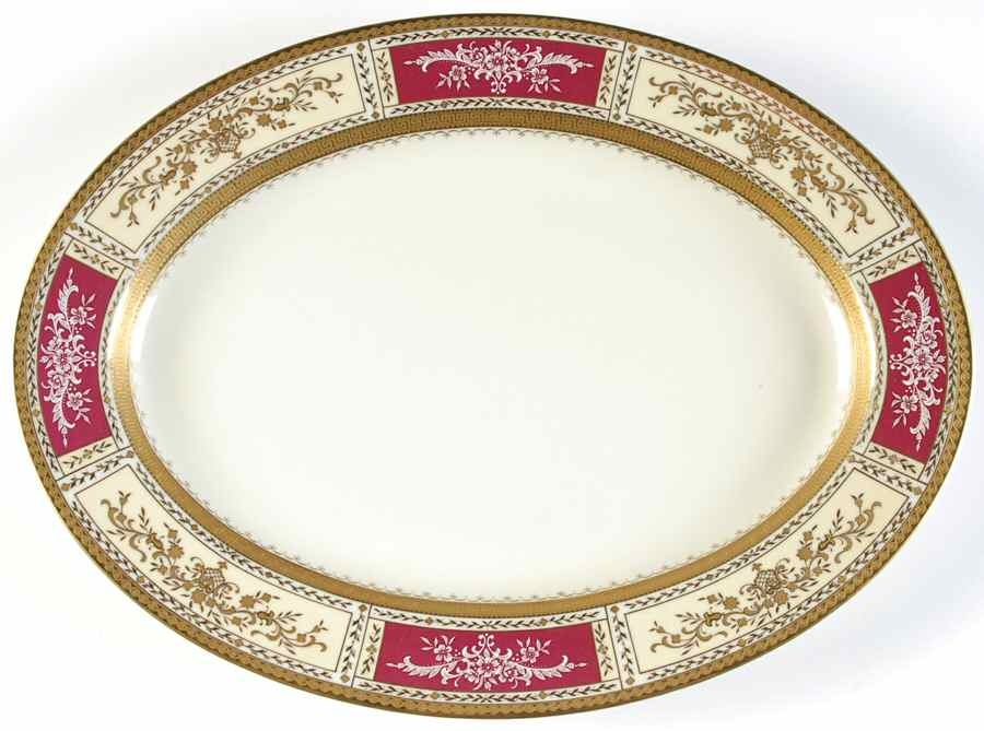 Pompadour Ruby 14" Oval Serving Platter by Mikasa-1