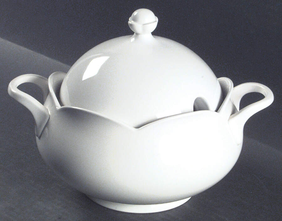 Porcelain White Tureen &  Lid by Mikasa-1