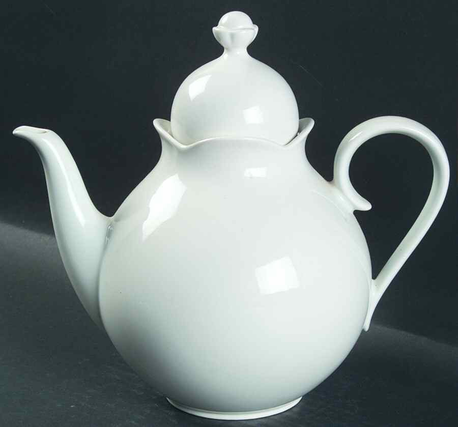 Porcelain White Coffee Pot & Lid by Mikasa-1