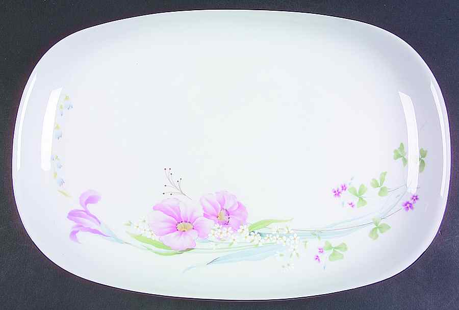 Pretty Bouquet 15" Oval Serving Platter by Mikasa-1
