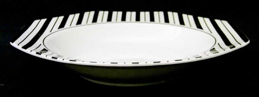 Preppie Black Rim Soup Bowl by Mikasa-1