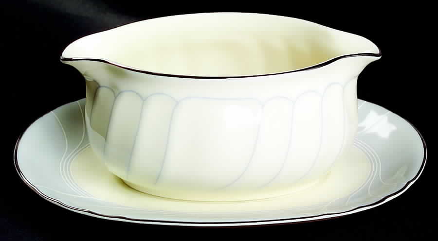 Precious Blue Gravy Boat & Underplate by Mikasa-1