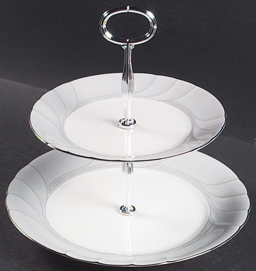 Prelude 6 5/8"-10"  2 Tiered Serving Tray (Dp, Sp) HC by Mikasa-1