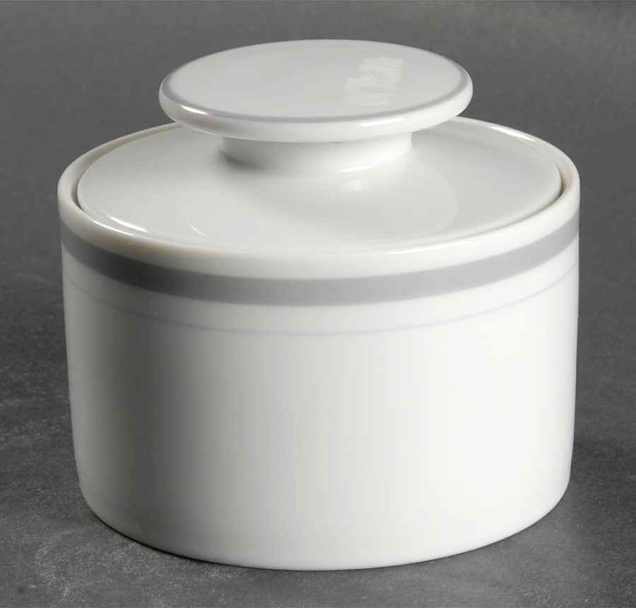 Preppie Grey Sugar Bowl & Lid by Mikasa-1