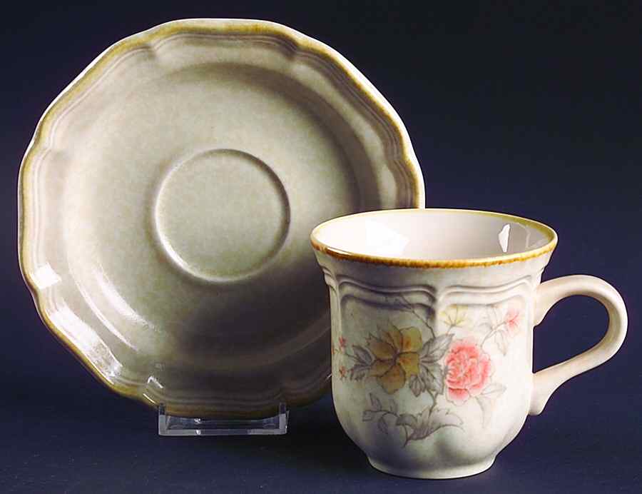 Prairie Rose Flat Cup & Saucer Set by Mikasa-1