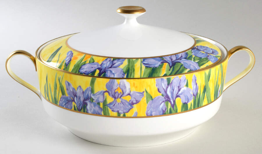 Purple Iris Round Covered Vegetable by Mikasa-1