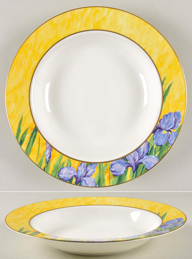 Purple Iris Large Rim Soup Bowl by Mikasa-1