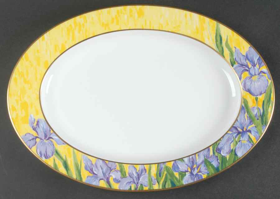 Purple Iris 15" Oval Serving Platter by Mikasa-1