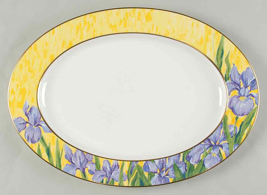 Purple Iris 14" Oval Serving Platter by Mikasa-1