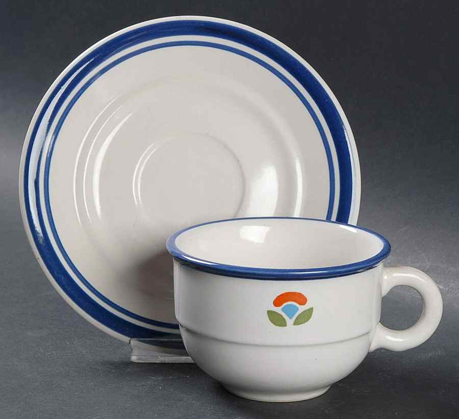 Quintette Flat Cup & Saucer Set by Mikasa-1