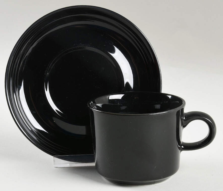 Rainbow Black Marble Flat Cup & Saucer Set by Mikasa-1