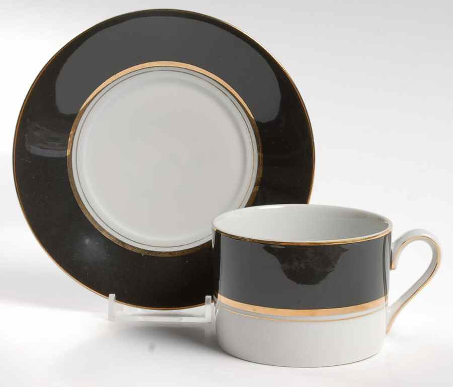 Raven Black Flat Cup & Saucer Set by Mikasa-1