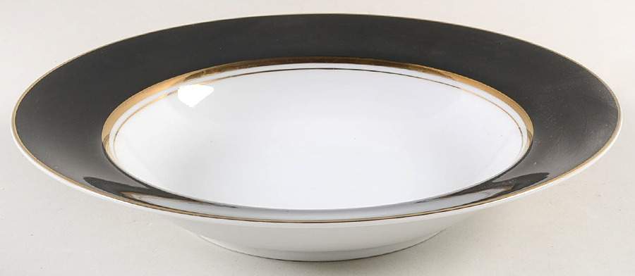 Raven Black Rim Soup Bowl by Mikasa-1