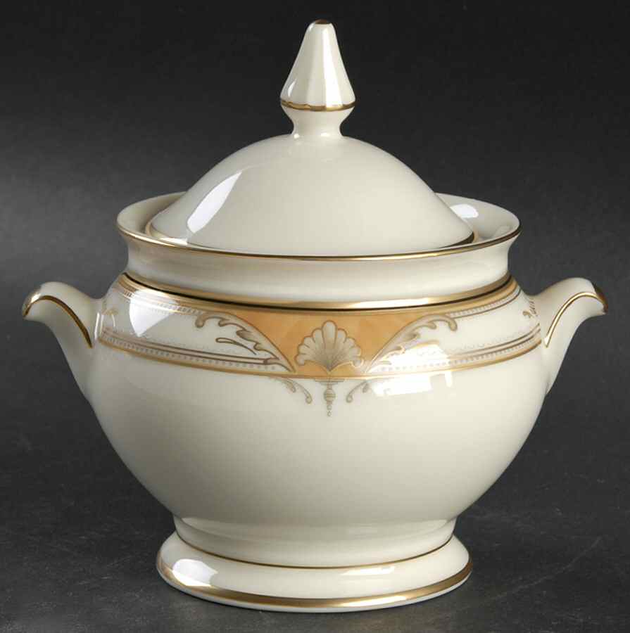 Regal Crest Peach Sugar Bowl & Lid by Mikasa-1